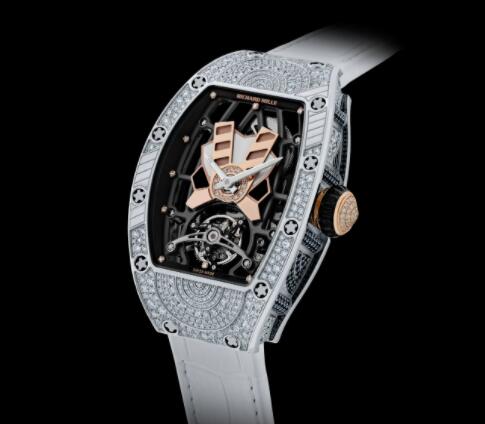 Richard Mille RM 71-01 Automatic Winding Tourbillon Talisman White Gold Diamond White Rubber Replica Watch